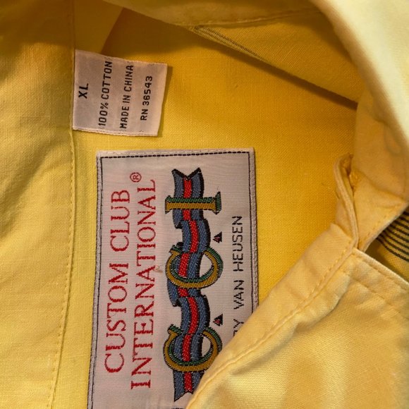 Vintage Van Huesen Custom Club  Mens Shirt XL Ocean Club Summer League Banded - Picture 6 of 6